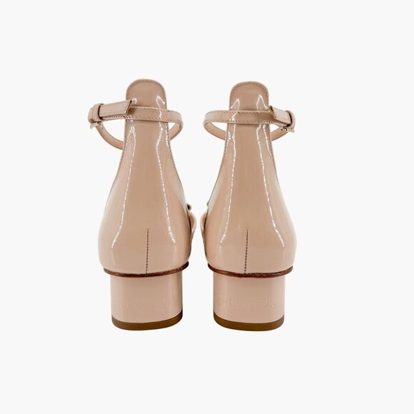 Christian Dior Idylle Bow Pump EU 36.5 US 6.5 Nude Bow Low Kitten Heel Beige - Picture 7 of 15